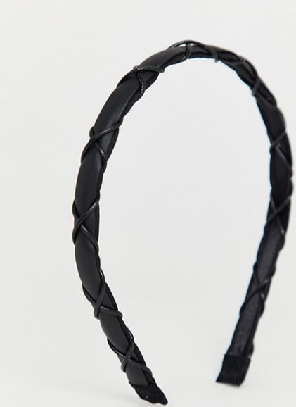 Asos Headband in Faux Leather with Plait Detail