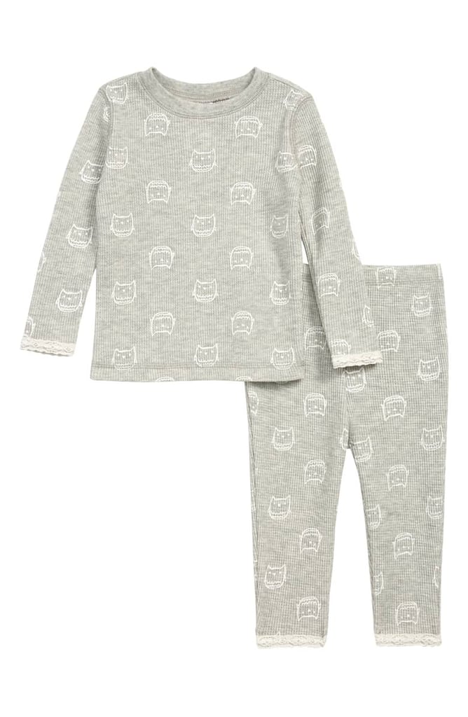 Something Navy Floral Thermal Pajamas For Baby