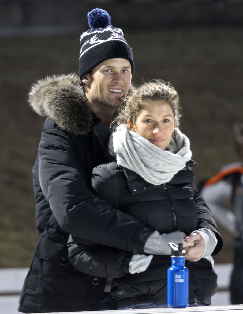 Gisele Bundchen and Tom Brady at Son Benjamin's Hockey Game