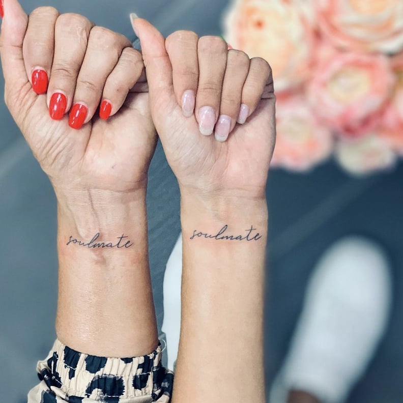 boyfriend and girlfriend matching tattoos hearts