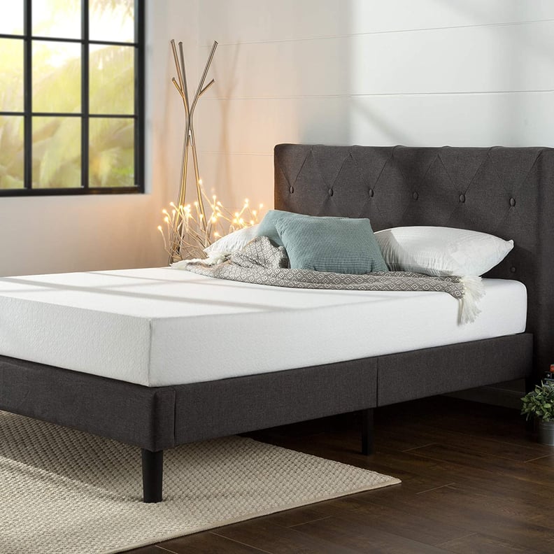 A Bed Frame: Zinus Shalini Upholstered Platform Bed Frame