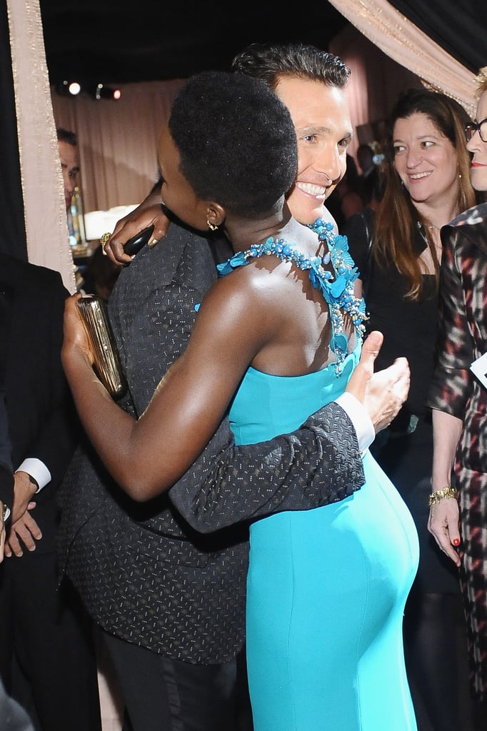 Matthew McConaughey gave Lupita Nyong'o a huge hug.