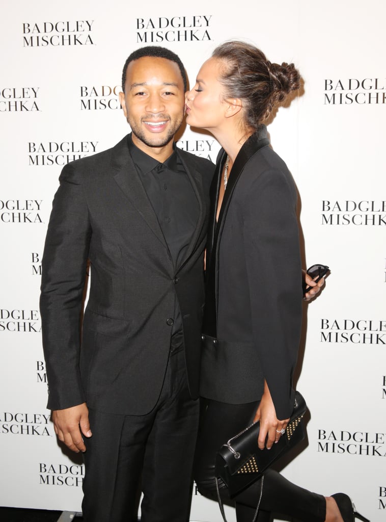 Chrissy Teigen Couldn't Help but Kiss John Legend at NYFW