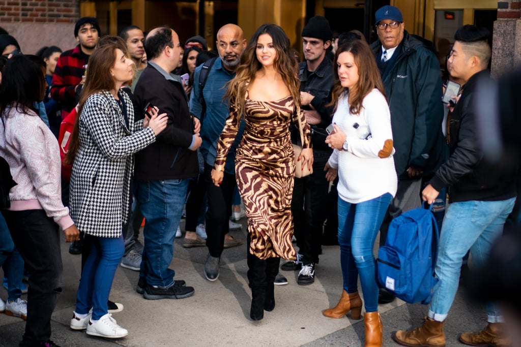 Selena Gomez Looks Incredible in This Tiger-Print Dress