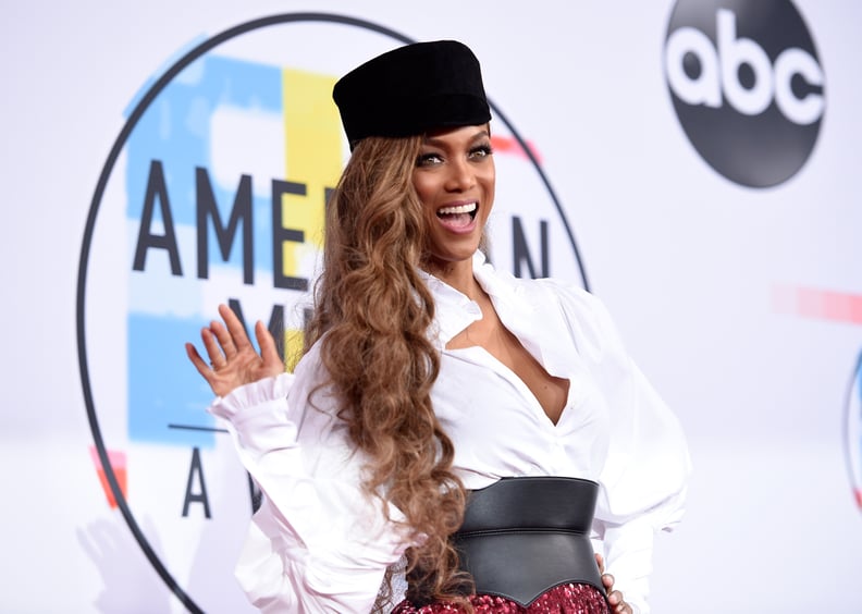 LOS ANGELES, CA - OCTOBER 09:  Tyra Banks attends the 2018 American Music Awards at Microsoft Theater on October 9, 2018 in Los Angeles, California.  (Photo by Kevork Djansezian/Getty Images For dcp)