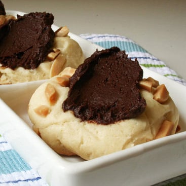 Vegan Almond Thumbprints With Chocolate "Buttercream" Vegan Almond Thumbprints With Chocolate "Buttercream"