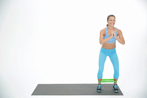 Work Your Butt: Side Stepping Squat With Band