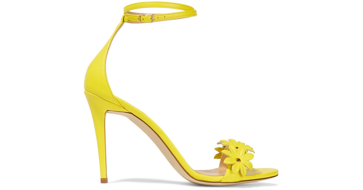 J.Crew Floral-Appliquéd Leather Sandals ($278) | Floral Applique Pieces ...