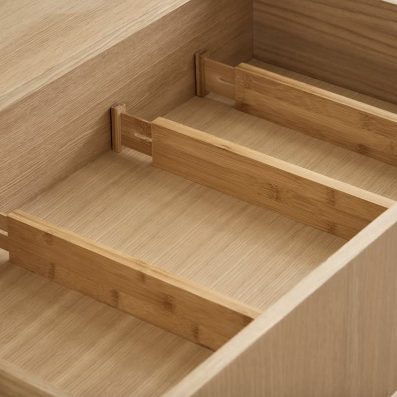 Drawer Dividers: mDesign Bamboo Adjustable Drawer Dividers