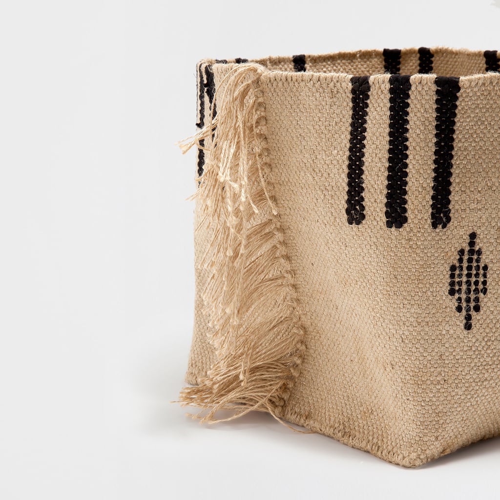 Patterned Basket with Fringe ($50)