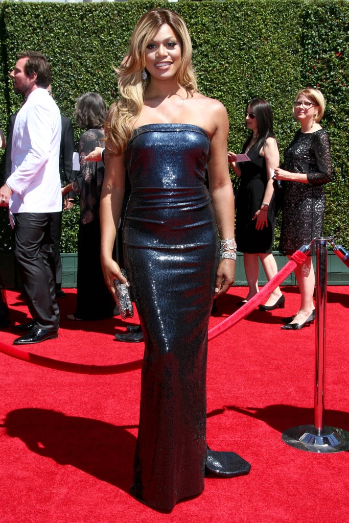 For the Creative Arts Emmys in August 2014, Laverne slipped into this shimmering strapless gown.