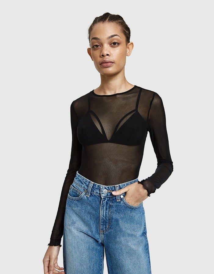 Which We Want Mesh Bodysuit in Black