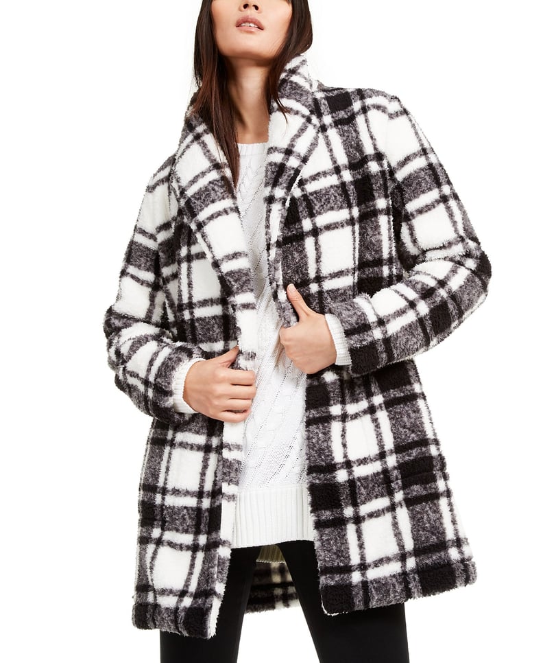 Calvin Klein Plaid Fleece Flyaway Jacket