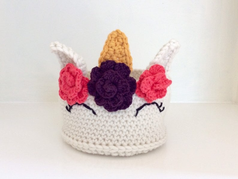 Crochet Unicorn Basket