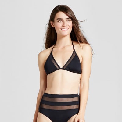 Women's Mesh Inset Triangle Bikini Top