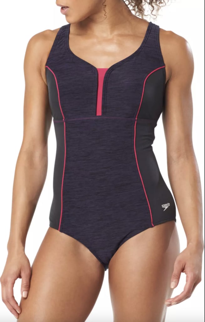 Speedo Texture Touchback Racerback One Piece Swimsuit