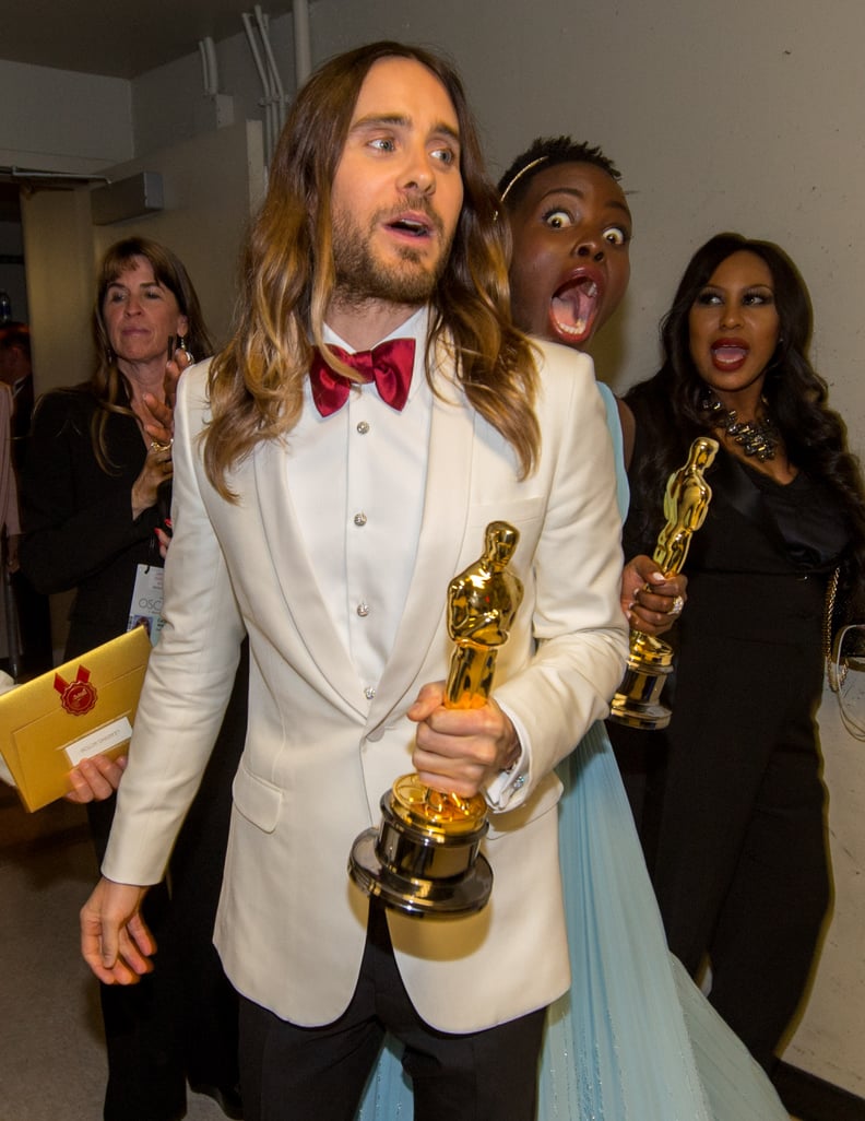 Lupita photobombed Jared backstage, which was way too cute to handle.