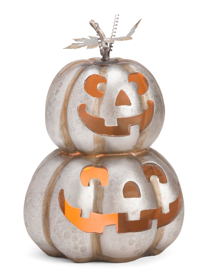 Polyresin Pumpkin With LED Best TJ Maxx Halloween Decor POPSUGAR