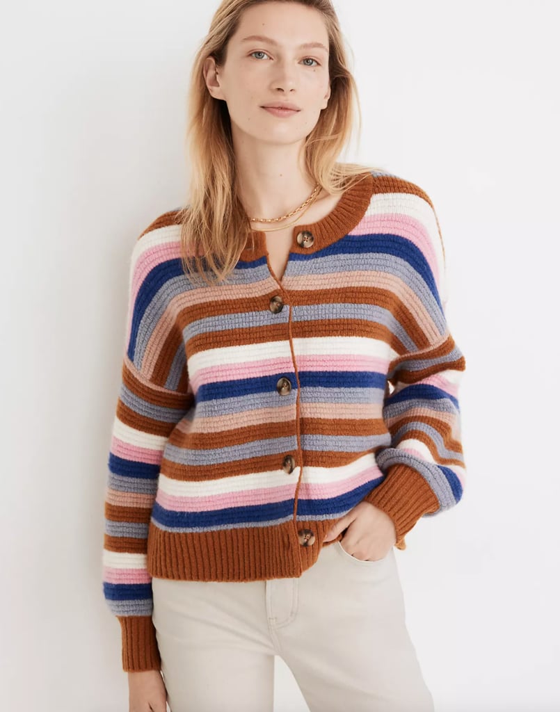 Madewell Striped Springview Cardigan Sweater
