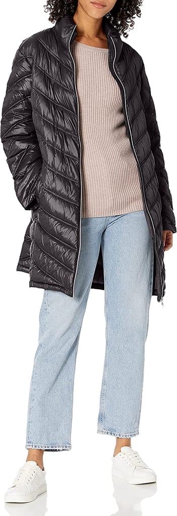Sleek and Comfortable: Calvin Klein Chevron Quilted Packable Down Jacket