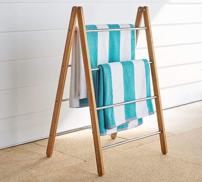 Outdoor Shower Collapsible Towel Rack