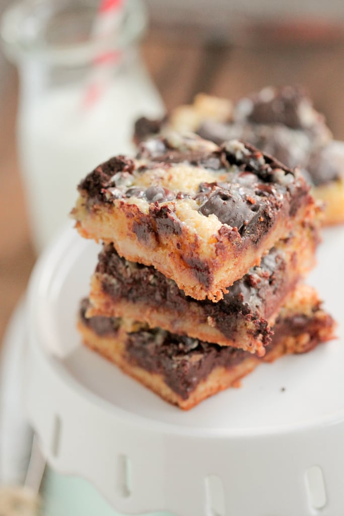 Gooey Girl Scout Cookie Cake Bars