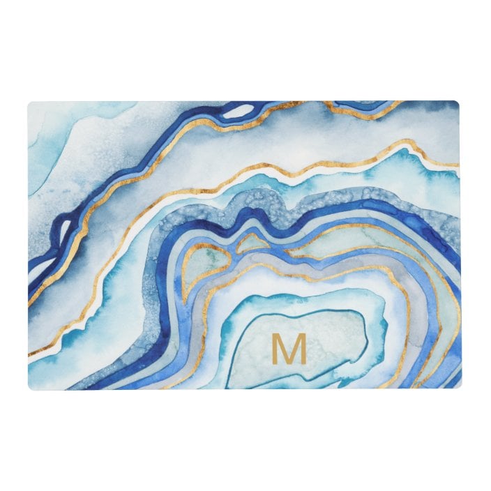 Monogram Cobalt Agate II Placemat (plus 15% off with code MIDMARCHSALE)