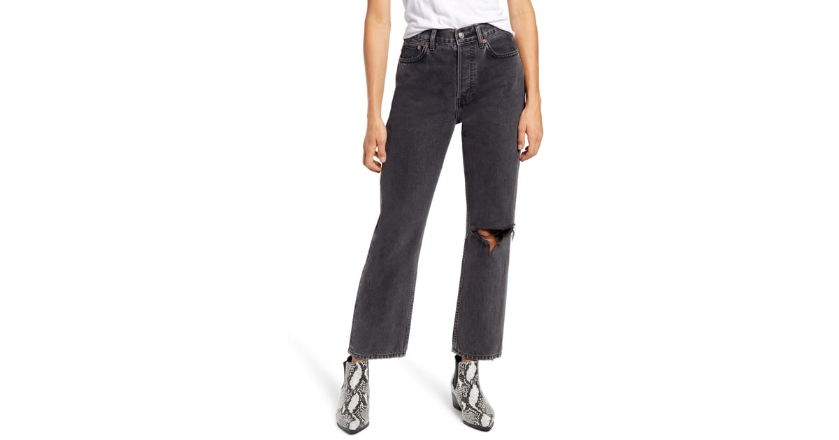 topshop ripped high waist dad jeans