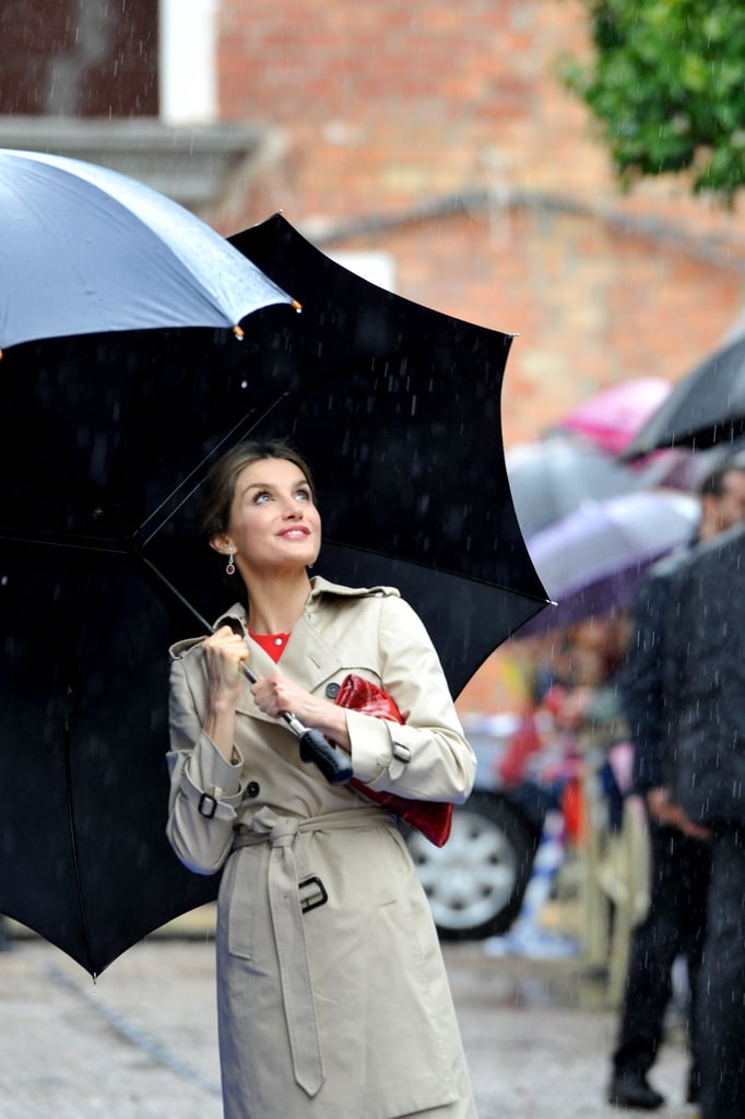 Queen Letizia of Spain's Umbrella Style May 2016