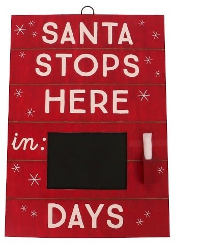 Santa Stops Here Chalkboard Sign
