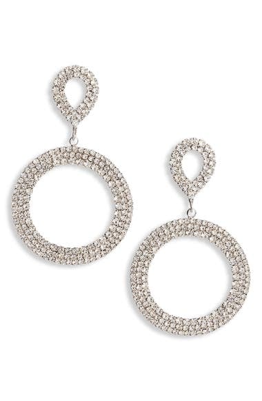 Cristabelle Double Swoop Crystal Hoop Earrings