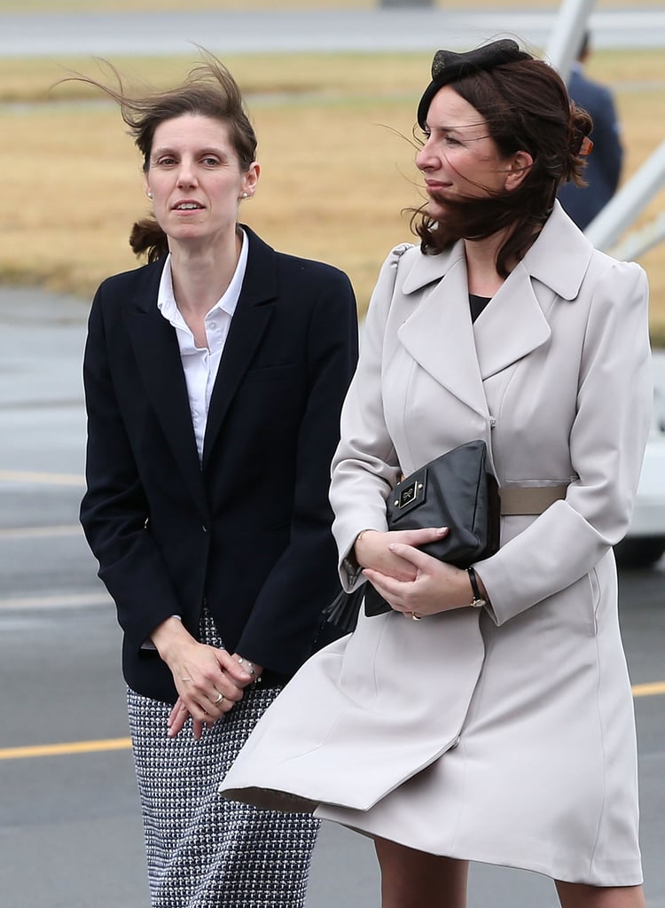 The private secretaries: Rebecca Deacon (pictured above with Maria) was hired in 2012 to be Kate's personal assistant. Rebecca can often be seen by Kate's side at public events and has joined the group on their latest tour. William's private secretary, Miguel Head, who was appointed to the role in 2012 after he served as assistant press secretary, is also overseas with the couple. 

Additional staff: Kate and William are also being accompanied by three press officers, a tour secretary, and an orderly to help manage the logistics. Kate and William's official staff is fully funded by Prince Charles through the Duchy of Cornwall estate.