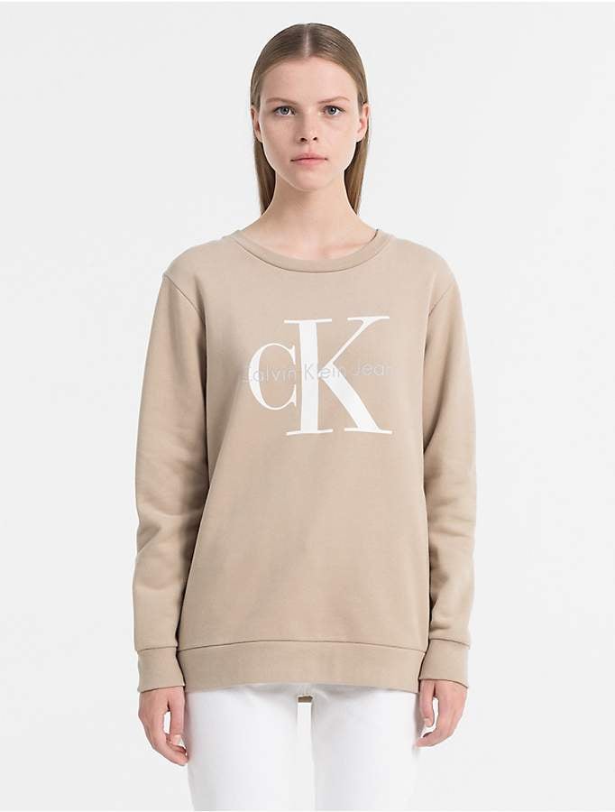 Calvin Klein Jeans Relaxed Fit Monogram Logo Sweatshirt | Selena Gomez ...