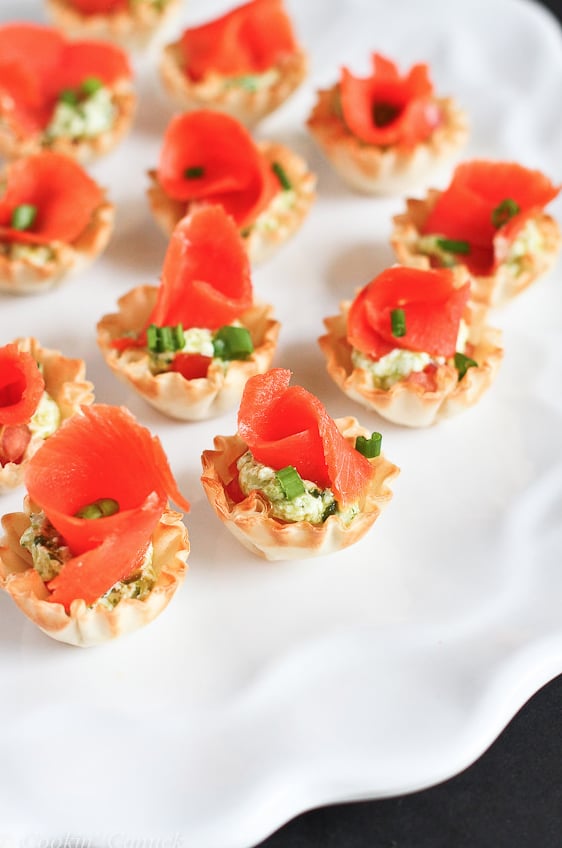 Mini Smoked Salmon and Pesto Yoghurt Phyllo Bites