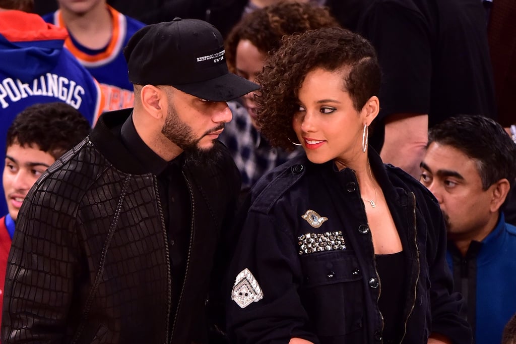 Alicia Keys and Swizz Beatz at NY Knicks Game November 2015