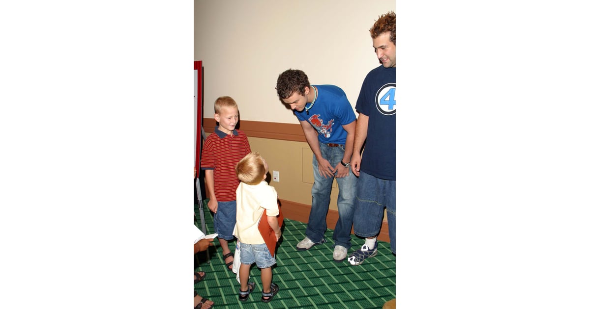 When he leaned over for an adorable chat. | Pictures of Justin Timberlake With Children ...