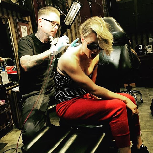 Kaley Cuoco Gets Wedding Date Tattoo Covered Up