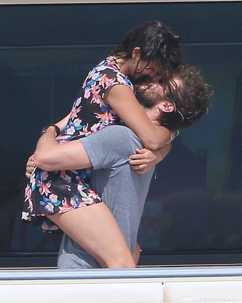 Nina Dobrev straddled boyfriend Austin Stowell during a day on a yacht in Monaco in July 2015.
