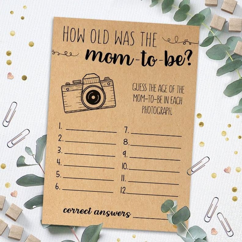 How Old Was the Mom-to-Be? Baby Shower Game