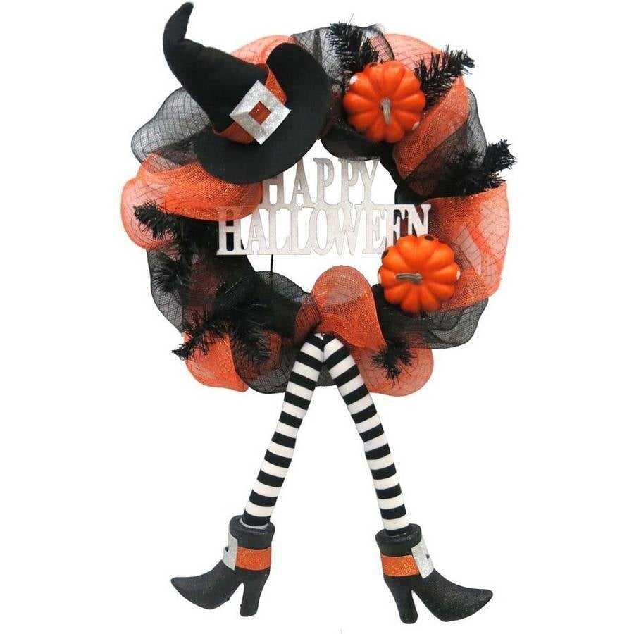 Happy Halloween Sign Mesh Wreath ($12, originally $17)