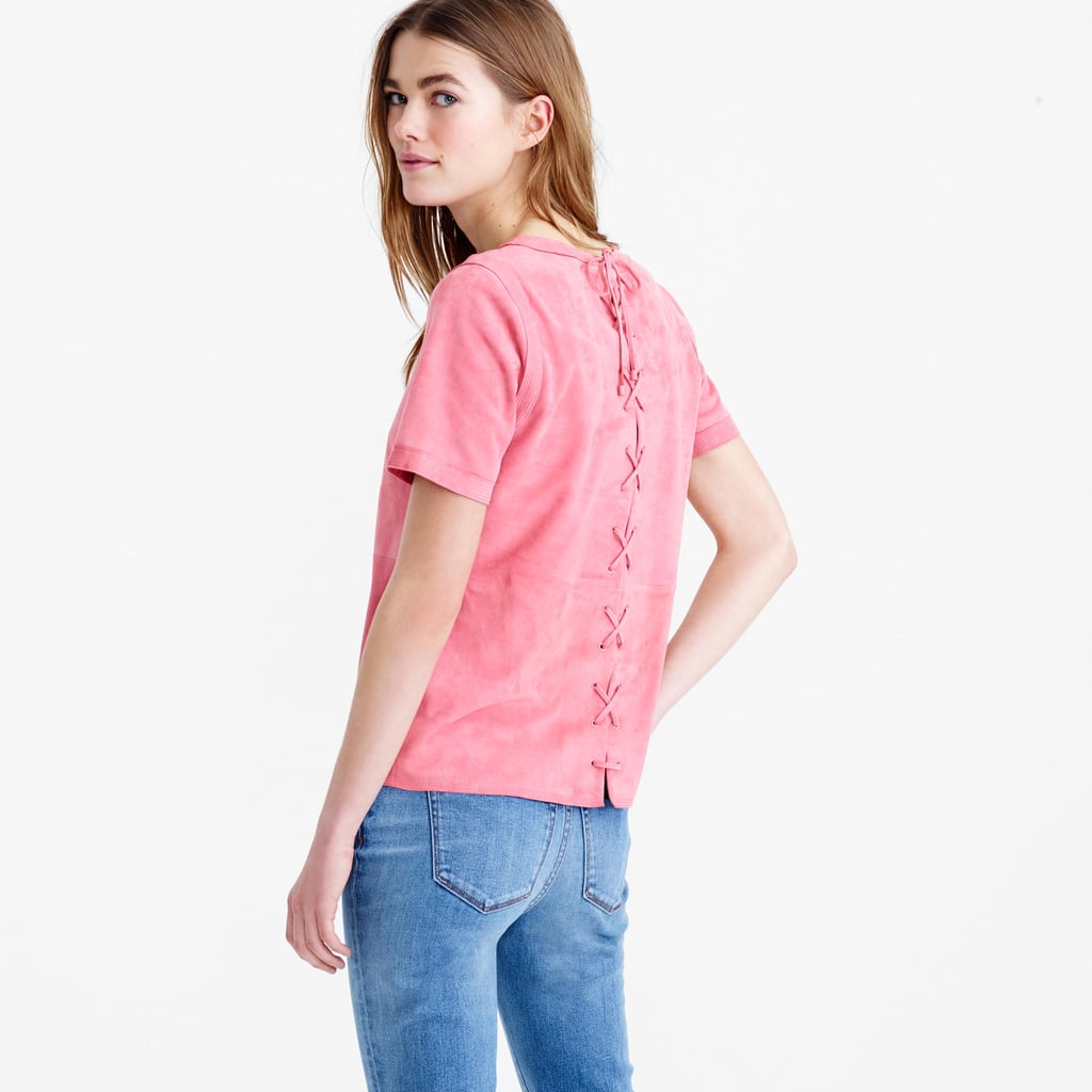 J.Crew Collection Lace-Up Back Suede Top ($398)