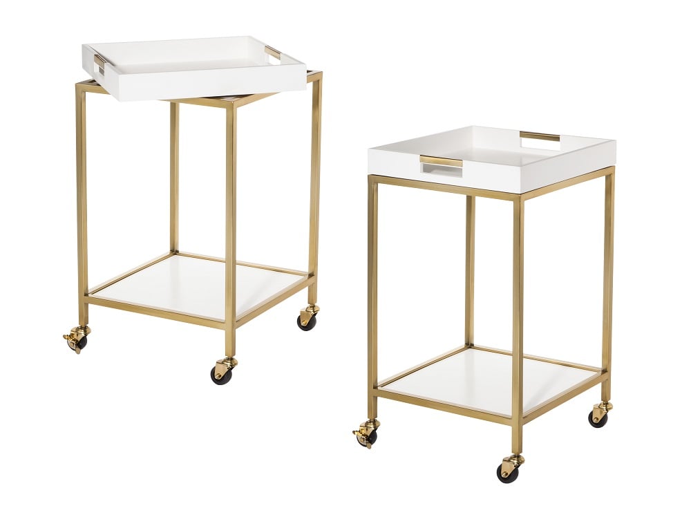 Bar cart with removable trays ($130).