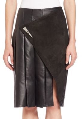 Prabal Gurung Leather & Suede Slit Skirt ($2,990)