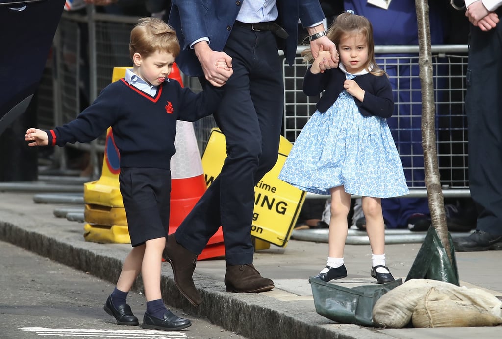Prince George and Princess Charlotte at Hospital to See Baby