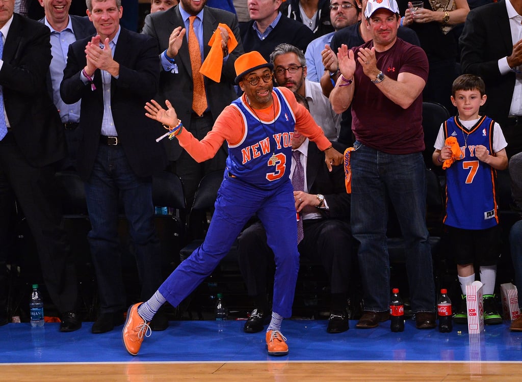 Legendary Knicks fan Spike Lee did a celebratory dance while