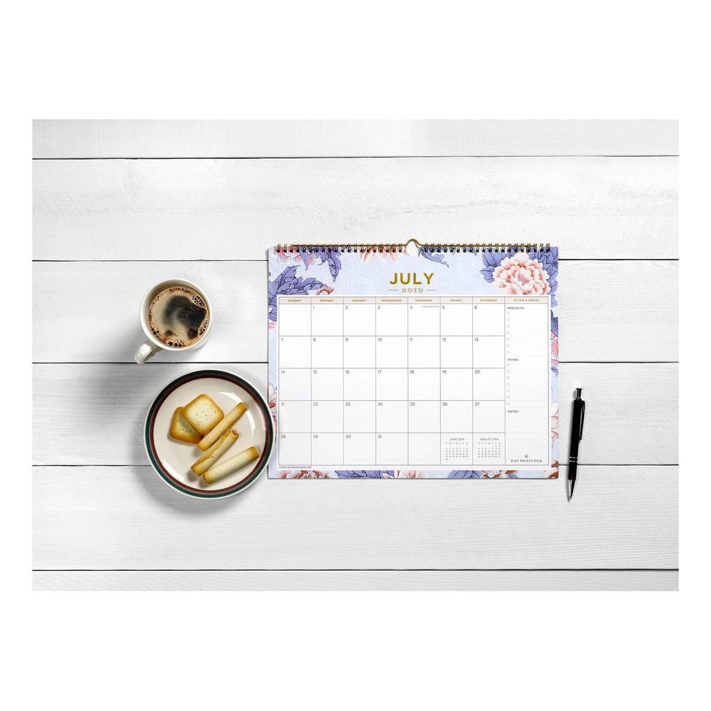 Purple Floral Academic Wall Calendar