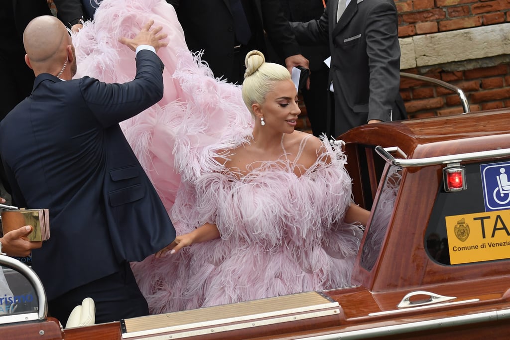 Lady Gaga Pink Valentino Dress at Venice Film Festival