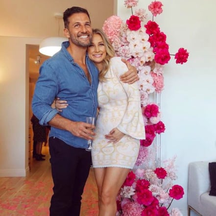 Anna Heinrich's Gender Reveal Dress by Alice McCall