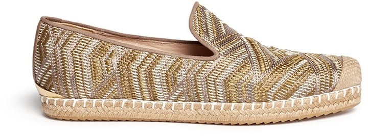 Stuart Weitzman Metallic Thread Woven Espadrilles