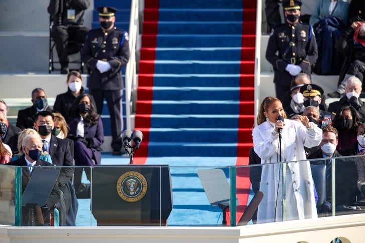 See Photos of J Lo's White Chanel Outfit on Inauguration Day | POPSUGAR Fashion UK Photo 10